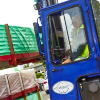 Multi Directional Truck Multi Directional Truck Training in a yard with the Forklift Trainer.