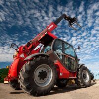 Telehandler Truck Training Telehandler truck in a farm yard