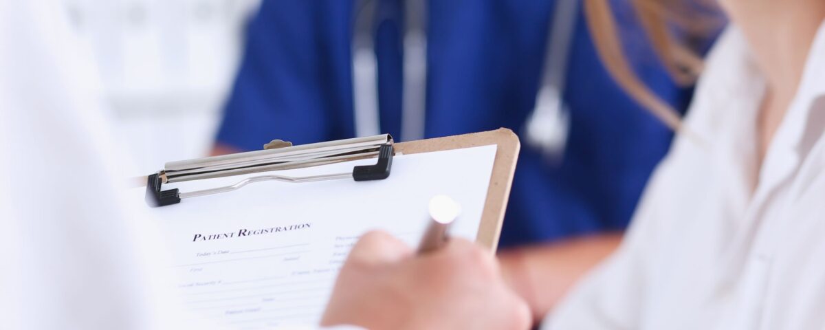 An employee receiving lung function testing