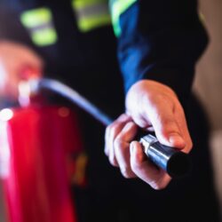 Fire Extinguisher Training Demonstration of a Fire Extinguisher on a training course