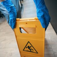 A sign in the workplace for health and safety protecting employees.