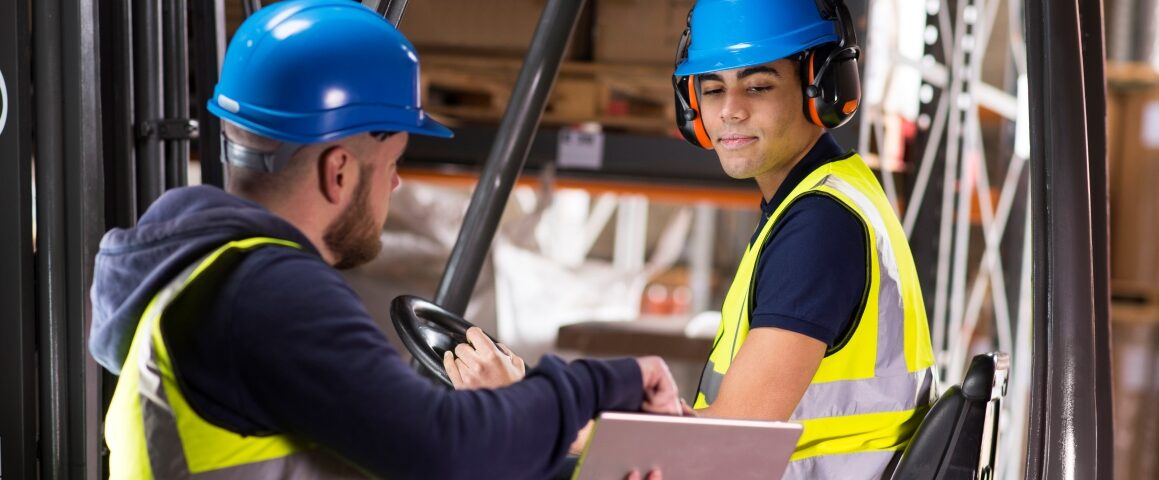 Forklift Instructor conducting lift truck training