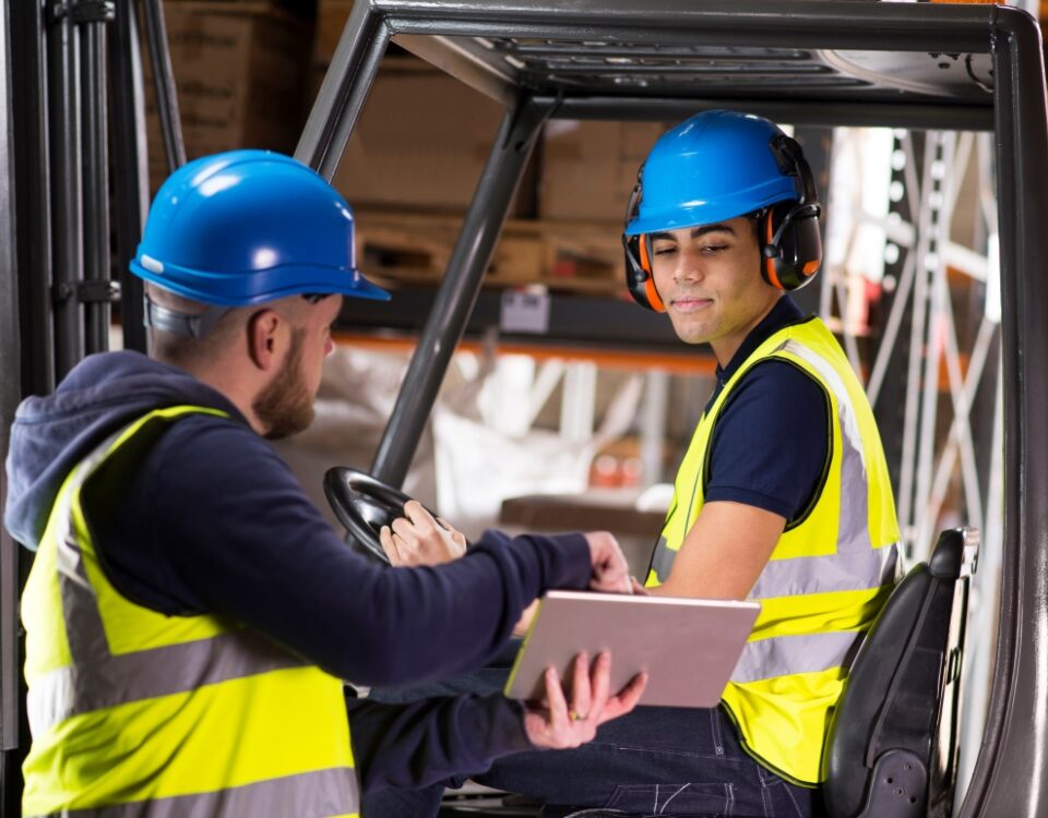 Forklift Instructor conducting lift truck training