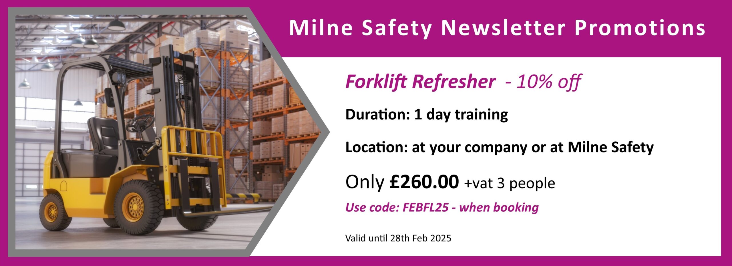 Promotion on for Forklift Refresher Training